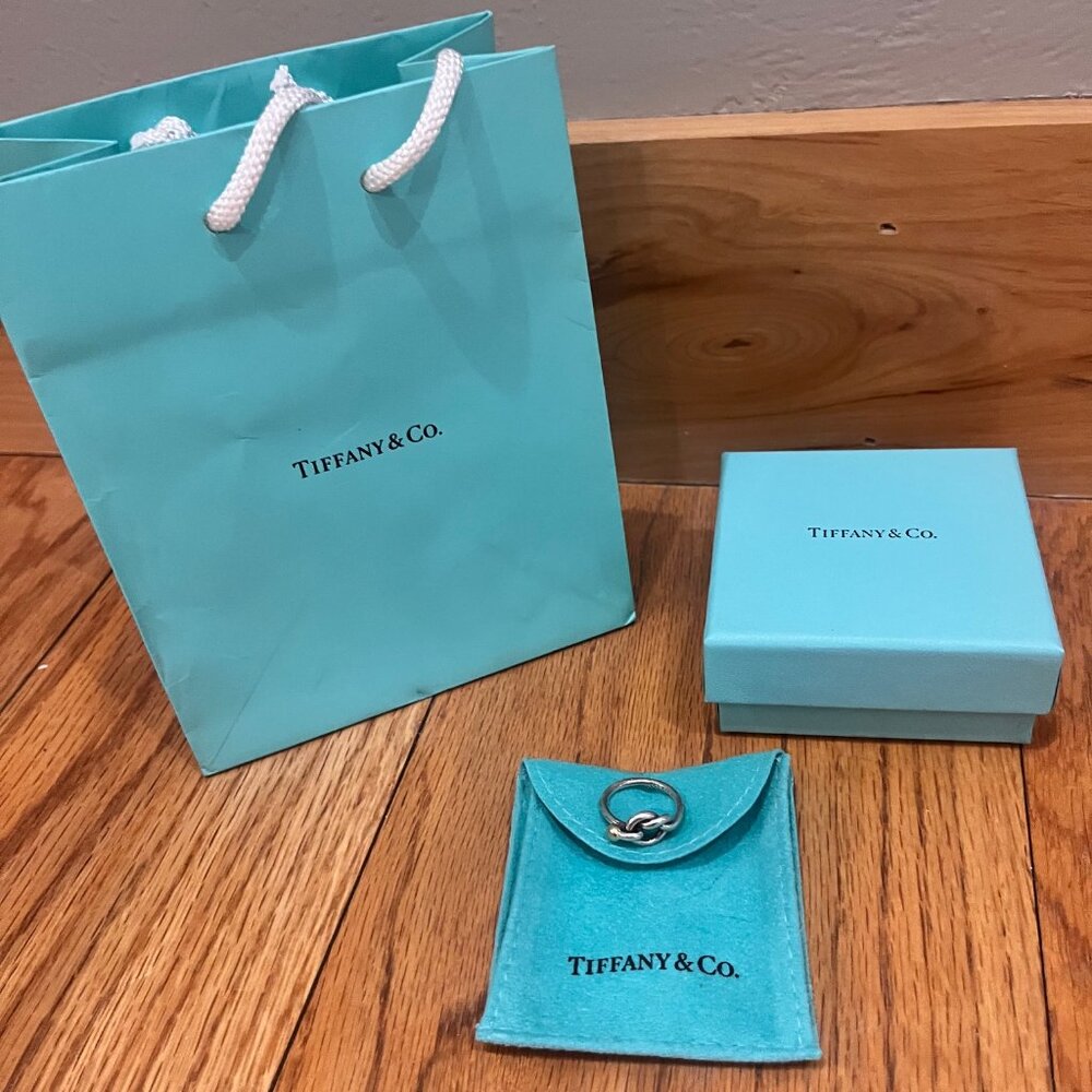 Tiffany & Co. Sterling Silver & 18k Yellow Gold Hookeye Loveknot Ring